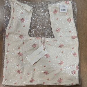 LOVESHACKFANCY Floral Cream Tote Bag